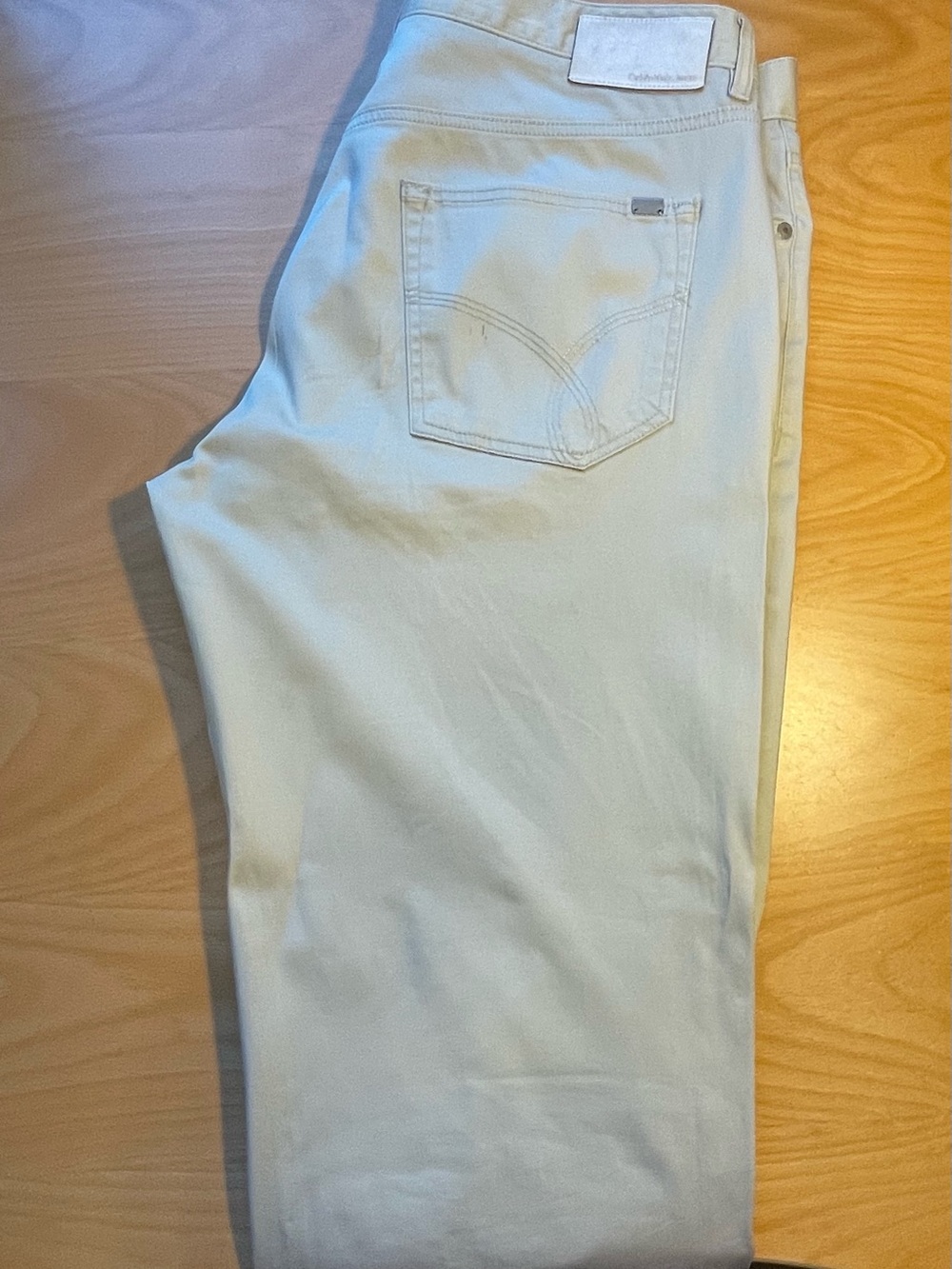 Calvin Klein Jeans Straight Leg Light Beige Jeans